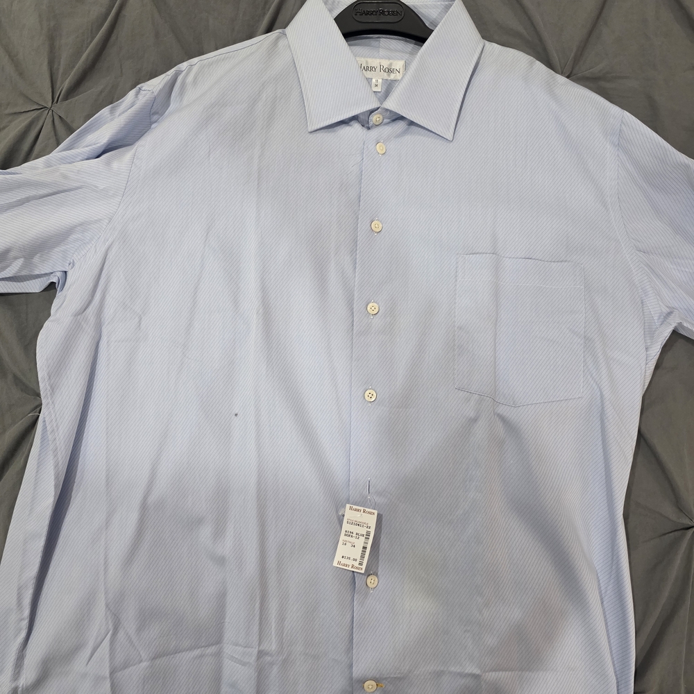HARRY ROSEN Classic Blue Dress Shirt